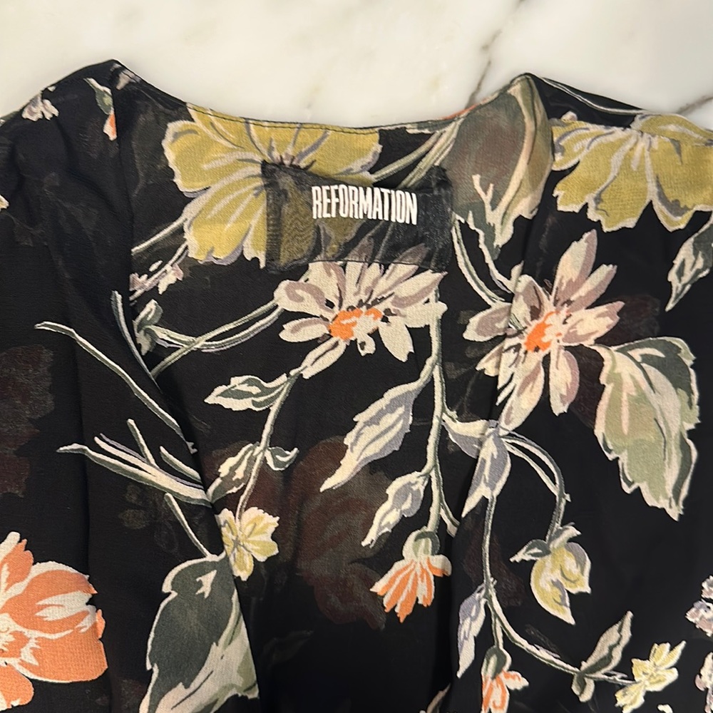 Reformation Floral Wrap Dress